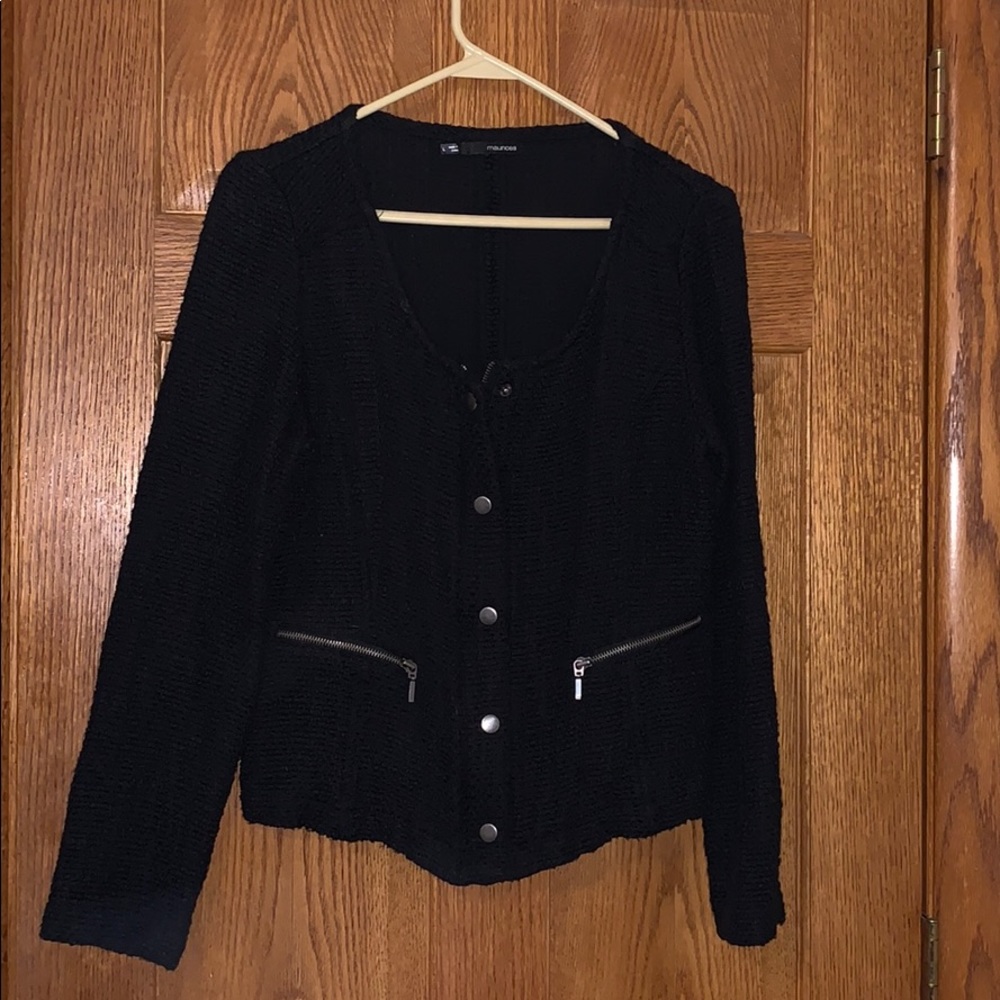Maurice’s black button up/zip up jacket
